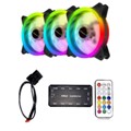 COOLER BUNDLE NaviaTec RGB PC Case Dual Ring Fan 3x + Controller