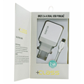 PUNJAČ ZIDNI +CLASS, 2xUSB, 2.4A FAST+USB KABEL TYPE-C, WHITE